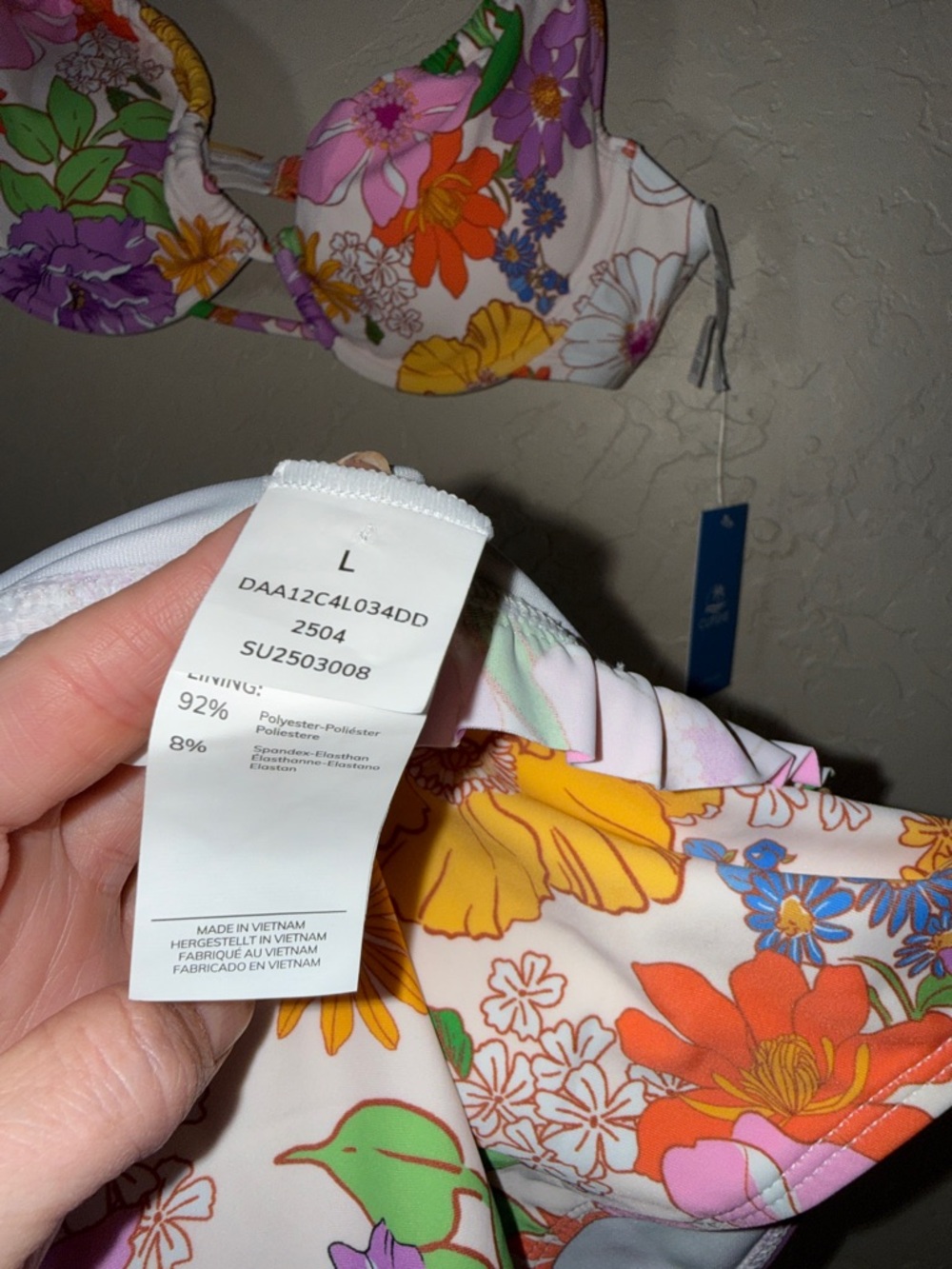 Cupshe NWT floral underwire high rise bikini size large - Picture 8 of 9